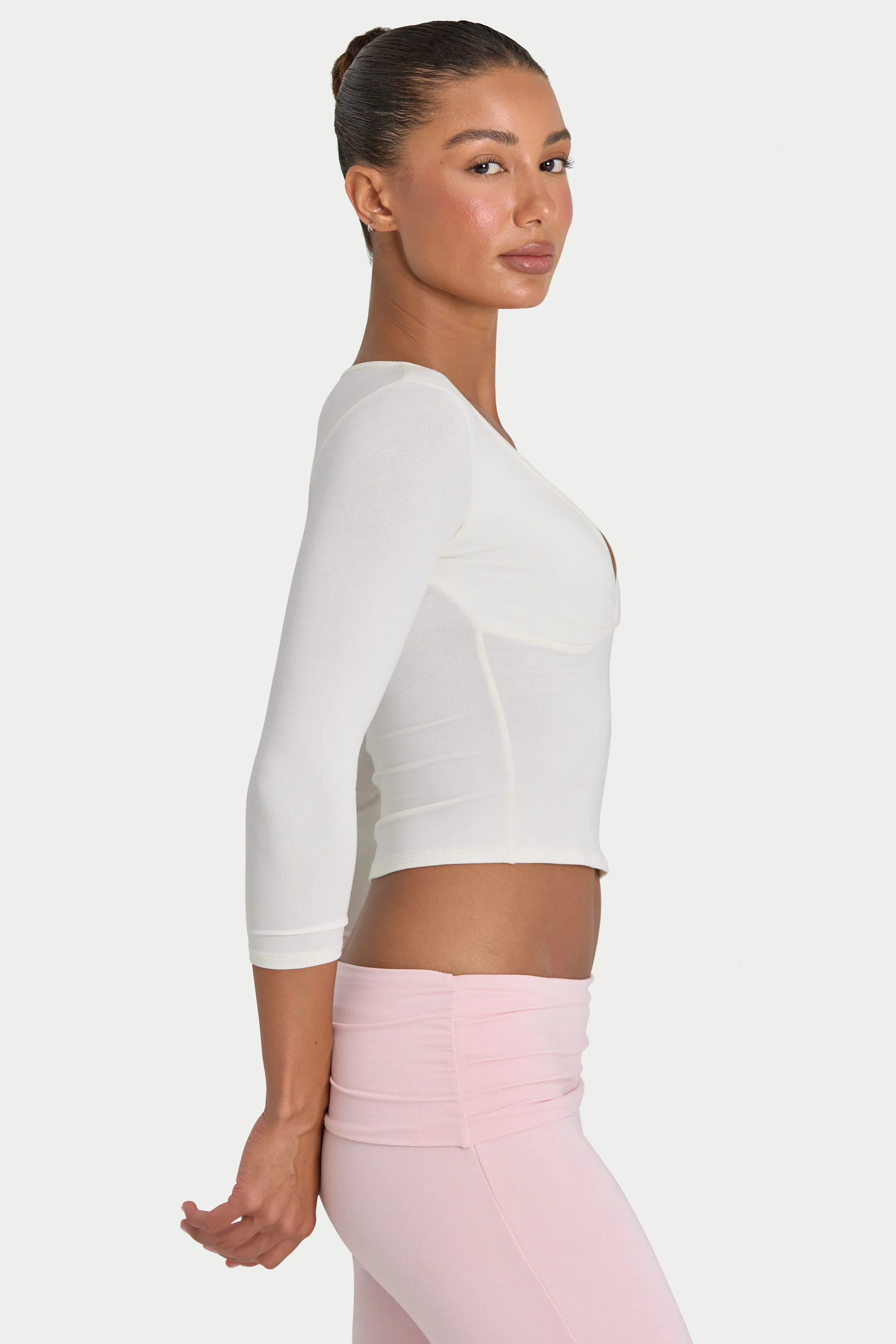 ButterCloud™ 3/4 Sleeve Top in Coconut - Image 4