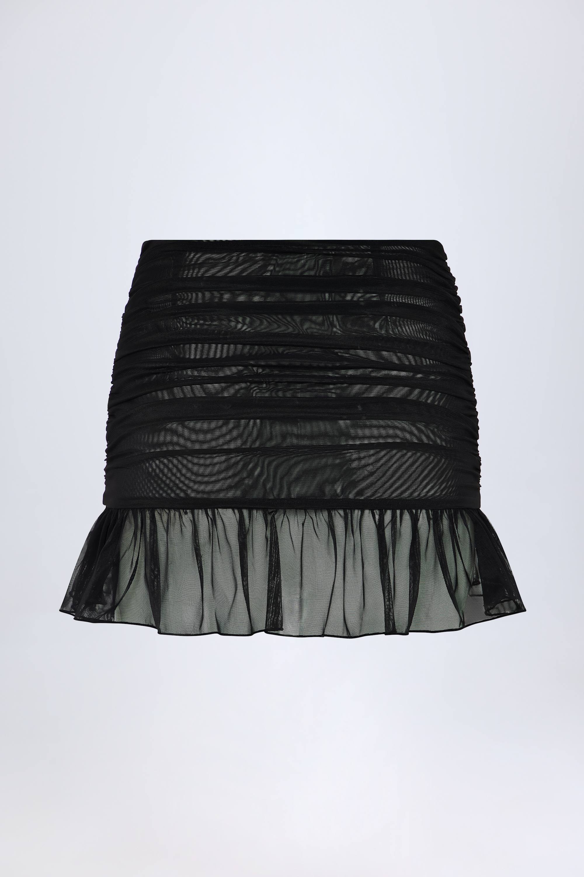 Hardware-Detail Ruffled Mid-Rise Mini Skirt in Black - Image 5