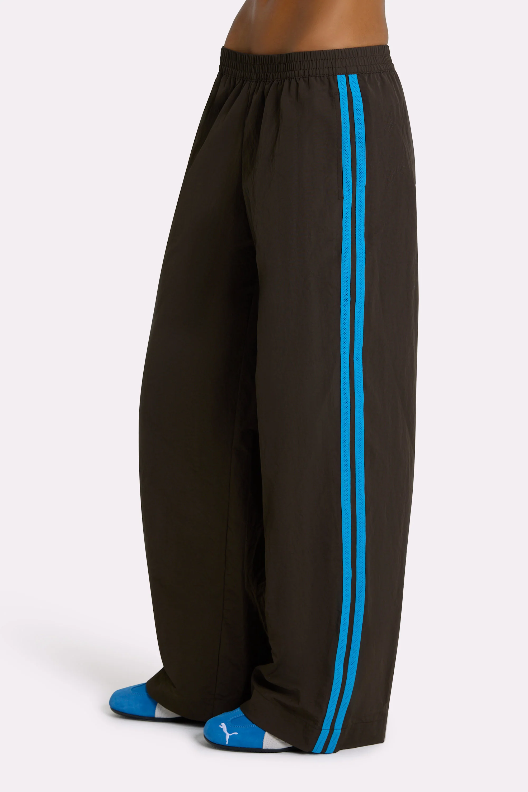 Woven Track Pants in Truffle - Image 4
